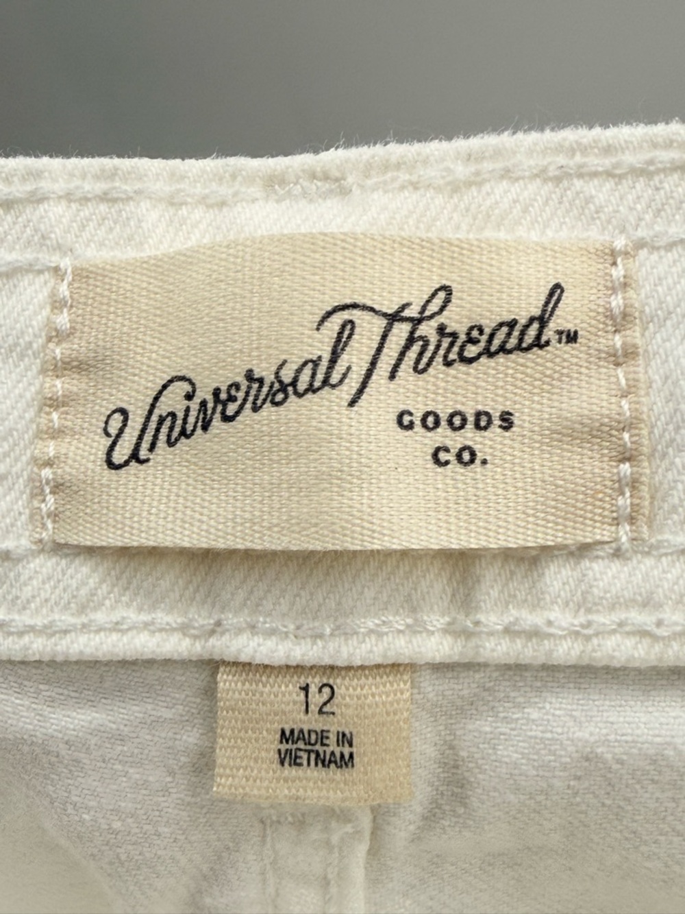 NWT High-Rise Sailor Wide Leg Ankle Jeans Relaxed Fit Universal Thread White 12 - Picture 10 of 11